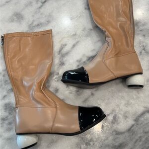 CHANEL inspired Tan/Black Boots